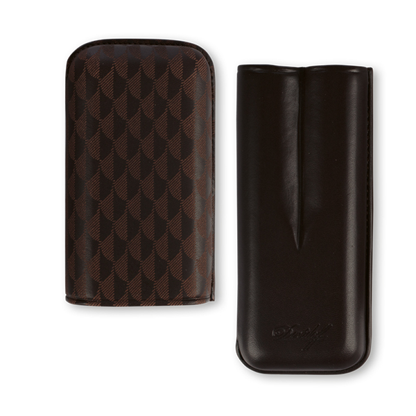 Davidoff Leather Cigar Case Curing R-2 大衛杜夫羽毛壓紋雪茄皮套R 2支裝