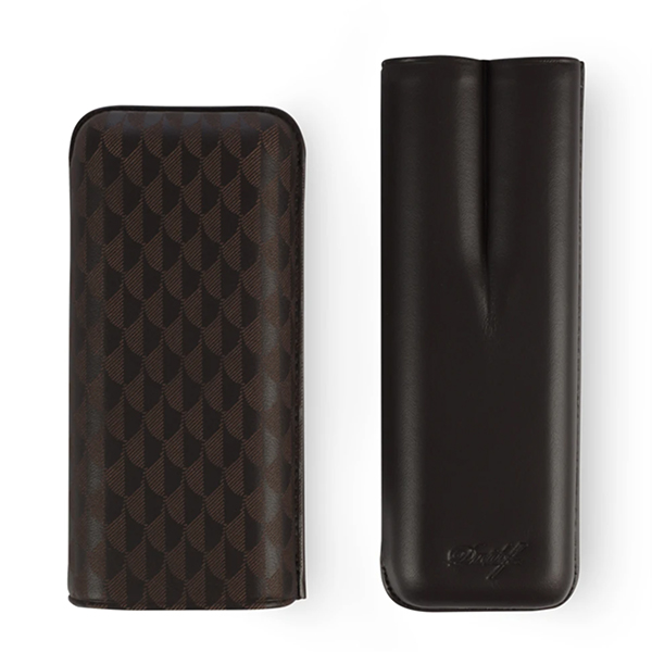 Davidoff Leather Cigar Case Curing XL-2 大衛杜夫羽毛壓紋雪茄皮套XL 2支裝
