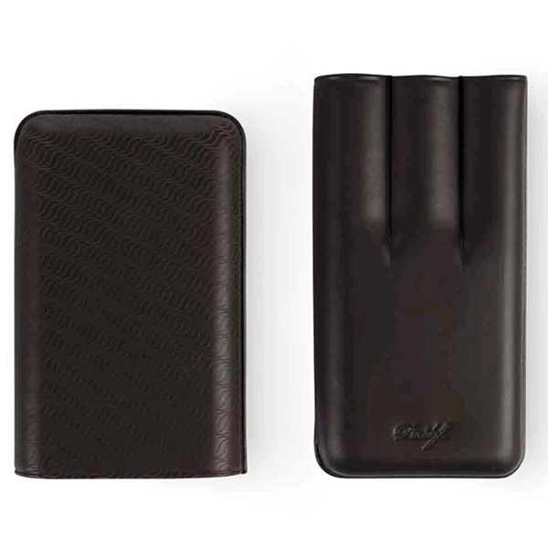 Davidoff Leather Cigar Case Enjoy XL-3 大衛杜夫水波壓紋雪茄皮套XL 3支裝